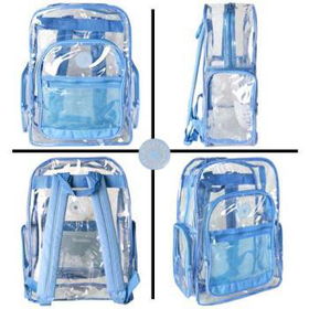 Transparent Blue School Book Backpack Case Pack 20
