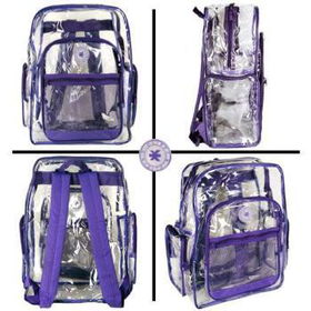 Transparent See through Purple Schoolbook Backpack Case Pack 20
