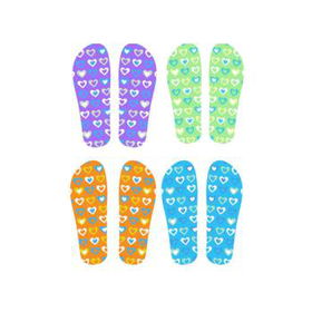 Ladies Flip Flops with Heart Patterns Case Pack 72ladies 