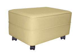 Ivory Vinyl Rectangle Non-storage Ottomanivory 