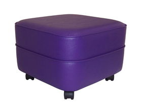 Purple Vinyl Square Non-storage Ottomanpurple 