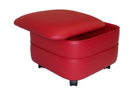 Red Vinyl Square Storage Ottomanred 