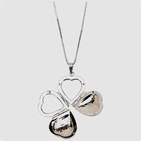 Sterling Silver Heart Shaped Locket Necklace Case Pack 1