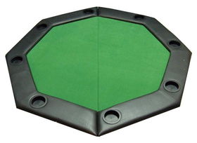 Padded Octagon Folding Poker Table Top w/ Cup Holders - Greenpadded 