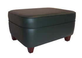 Hunter Vinyl Jumbo Rectangle Ottoman with 4" Square Dark Wood Legshunter 