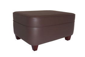 Walnut Vinyl Jumbo Rectangle Ottoman with 4" Square Dark Wood Legswalnut 