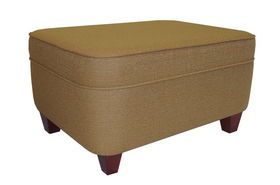 Caramel Fabric Jumbo Rectangle Ottoman with 4" Square Dark Wood Legscaramel 