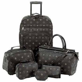 Giovanni Navarre 6pc Faux Leather Luggage Set Case Pack 1giovanni 