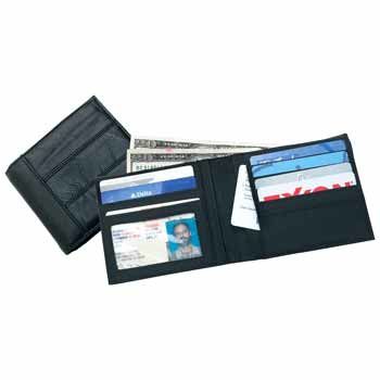 Men's Solid Genuine Black Leather Bi-Fold Wallet