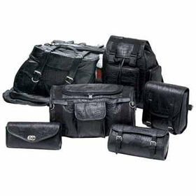 Diamond 7pc Buffalo Leather Motorcycle Luggage Case Pack 1
