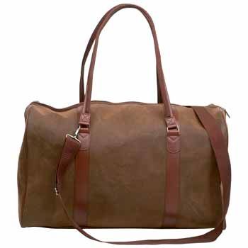 21"" Brown Faux Leather Tote Bag