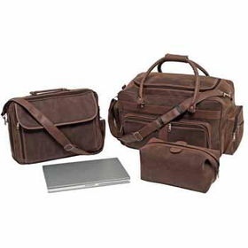 Maxam Brand 3pc Brown Faux Leather Luggage Set Case Pack 1maxam 