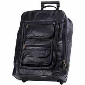 Embassy 21" Black Genuine Leather Trolley Case Case Pack 1
