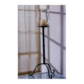 Metal Candle Holder w/ Glass Hurricane Case Pack 6metal 