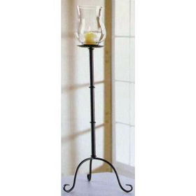 Metal Candle Holder w Glass Hurricane Case Pack 4