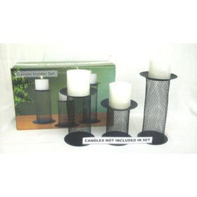 3 PC METAL CANDLE STAND Case Pack 4metal 