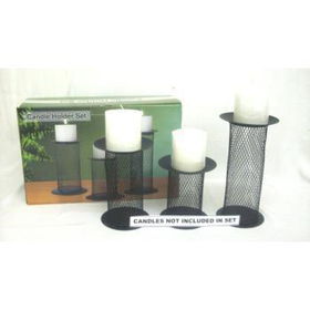 3 PC METAL CANDLE STAND Case Pack 4metal 