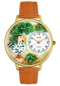 Rooster Theme Light Brown Leatherrooster 