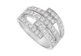 Five Row Diamond Ring : 14K White Gold - 0.50 CT Diamonds - Ring Size 9.5five 