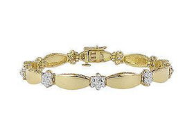Flower Diamond Bracelet : 10K Yellow Gold - 0.25 CT Diamondsflower 