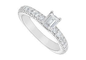 Diamond Ring : 14K White Gold - 0.75 CT Diamonds - Ring Size 9.5diamond 