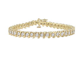 Diamond S Tennis Bracelet : 14K Yellow Gold - 1.00 CT Diamondsdiamond 