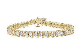 Diamond S Tennis Bracelet : 14K Yellow Gold - 3.00 CT Diamondsdiamond 