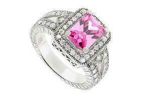 Pink Cubic Zirconia Sterling Silver Ringpink 