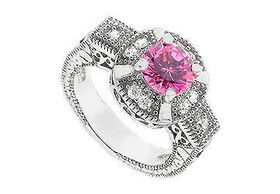 Pink Cubic Zirconia Sterling Silver Ring