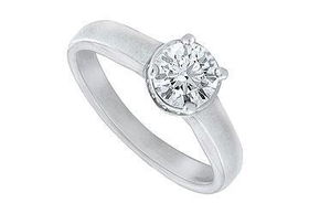 Diamond Engagement Ring : 14K White Gold  1.15 CT Diamonds - Ring Size 9.0