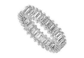 Diamond Eternity Band : 14K White Gold - 4.00 CT Diamonds - Ring Size 9.0