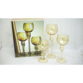 CANDLE HOLDER IN LUSTER AMBER Case Pack 9candle 
