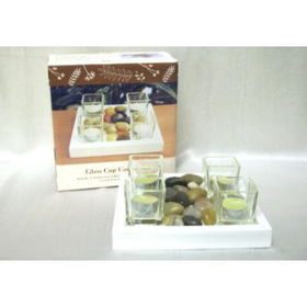 4-PCS GLASS, 4 PCS TEALIGHT SET Case Pack 8