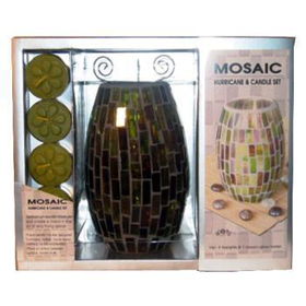 MOSAIC HURRICANE CANDLE GIFT SET Case Pack 12mosaic 