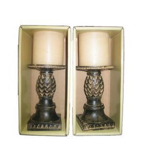 3X3 IVORY CANDLE WITH SMALL HOLDER Case Pack 12ivory 