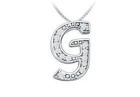 Script G Diamond Initial Pendant : 14K White Gold - 0.33 CT Diamonds