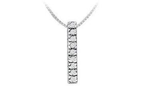 Classic I Initial Diamond Pendant : 14K White Gold - 0.15 CT Diamonds