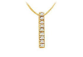 Classic I Initial Diamond Pendant : 14K Yellow Gold - 0.15 CT Diamonds