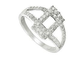 Rectangle CZ Sterling Silver Ringrectangle 