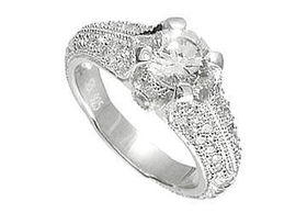 CZ Sterling Silver Engagement Ringsterling 