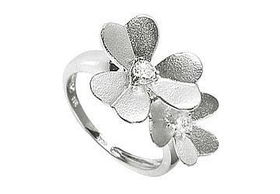 Flower CZ Sterling Silver Ringflower 