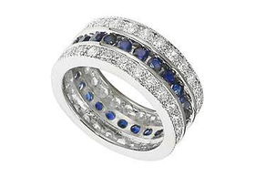 Blue CZ Sterling Silver Eternity Bandblue 