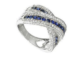 Blue CZ Sterling Silver Ringblue 