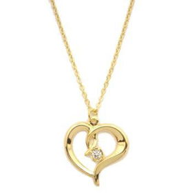 Heart with Crystal Stone Necklaces, 18" Chains Case Pack 72