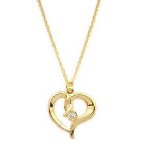 Heart with Crystal Stone Necklaces, 18" Chains Case Pack 72heart 