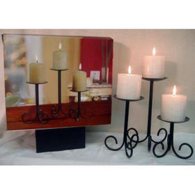 3 PC CANDLE WITH METAL CANDLE HOLDER Case Pack 6