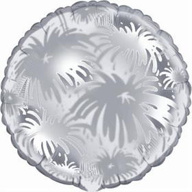 18" Mylar Balloon - Silver Fireworks - Clear Case Pack 24mylar 