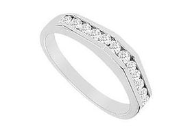 Diamond Wedding Band : 14K White Gold - 0.33 CT Diamonds - Ring Size 9.5diamond 