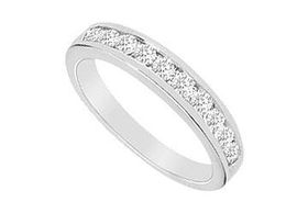 Diamond Wedding Band : 14K White Gold - 0.50 CT Diamonds - Ring Size 9.5diamond 