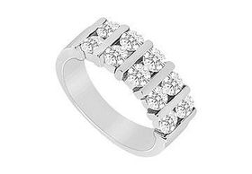 Diamond Wedding Band : 14K White Gold - 0.33 CT Diamonds - Ring Size 9.5diamond 